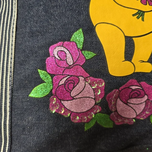 Disney Winnie The Pooh Zipper Denim Tote Bag - Picture 4 of 13